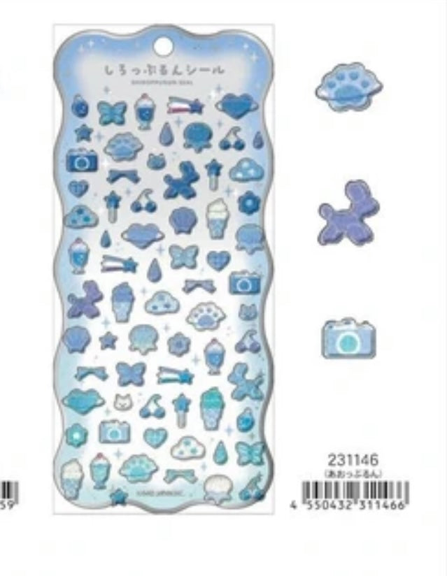 【即納品】しろっぷるんシール　あおっぷるん
