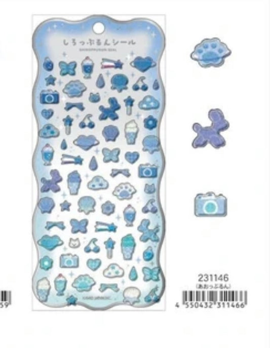 【即納品】しろっぷるんシール　あおっぷるん