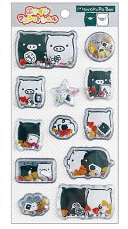 【即納品】エアインマスコットシール　モノクロブー