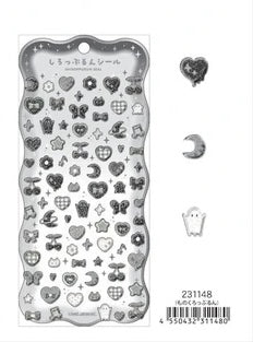 【即納品】しろっぷるんシール　ものくろっぷるん