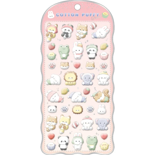 【予約商品】あにまる　コットンパフィシール