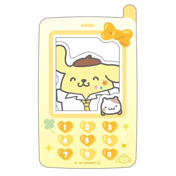 ケータイ風ステッカー　ポムポムプリン